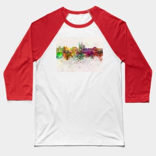 Angers skyline in watercolor background Baseball T-Shirt